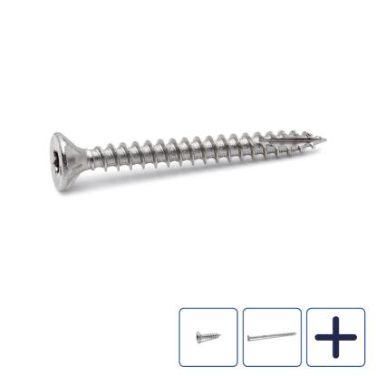 FAST spånskrue med undersænket hoved, rustfri A4, 4,0 mm - 200 stk.