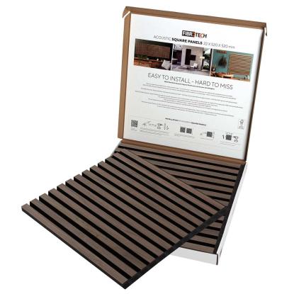 FibroTech Square akustikpanel, 520 x 520 mm, Walnut - 2 stk.