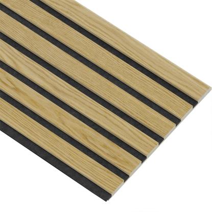 I-Wood Medio+ Original akustikpanel, klar olieret, sort filt og lys kerne, egefiner, 16 x 300 mm