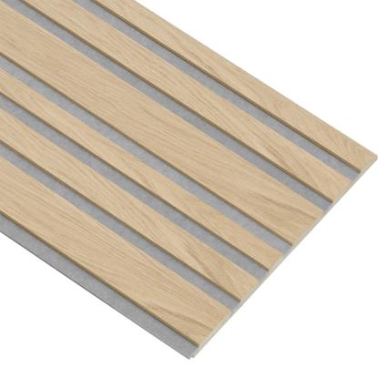 I-Wood Medio+ Mixed akustikpanel, hvid olieret, grå filt og lys kerne, egefiner, 16 x 300 mm