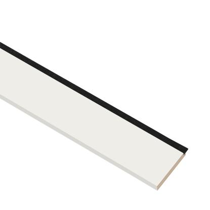 I-Wood afslutningsliste til 3-lamel akustikpanel, hvidmalet, sort filt og lys kerne, folie, 16 x 92 mm