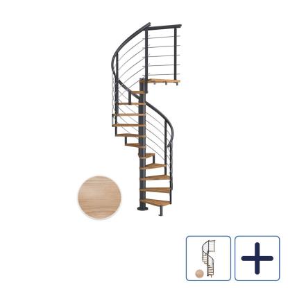 DOLLE Montreal DESIGN spindeltrappe, Ø120 cm, antracit/egetræsfiner