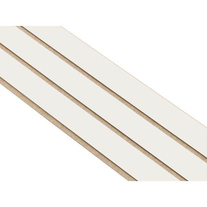 I-Wood Basic 3-lamel akustikpanel, hvidmalet, beige filt og lys kerne, folie, 16 x 300 mm 