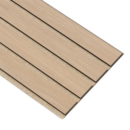 I-Wood Basic 4-lamel akustikpanel, ubehandlet natur, beige filt og sort kerne, egefiner, 17 x 300 mm 