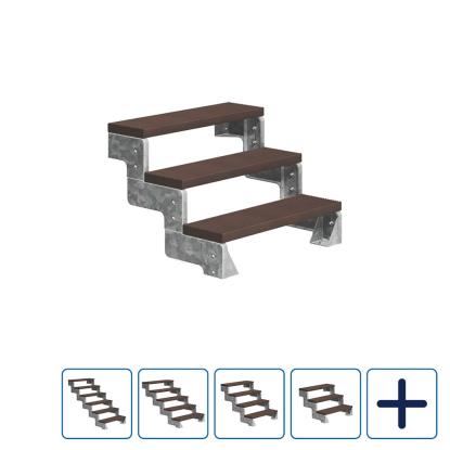DOLLE Gardentop terrassetrappe med Trimax, mørkebrun