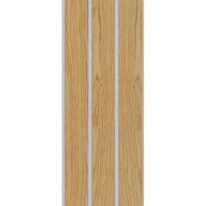 I-Wood Basic 3-lamel akustikpanel, klar olieret, grå filt og lys kerne, egefiner, 16 x 300 mm 