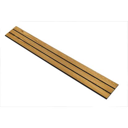 I-Wood Basic 3-lamel akustikpanel, brun olieret, sort filt og sort kerne, egefiner, 17 x 300 mm 