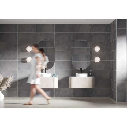 Fibo 3D vådrumspanel med 60 x 30 cm fliselook, 10 x 600 x 2400 mm, negro grande 