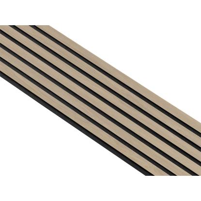 I-Wood Medio+ Original akustikpanel, hvid olieret, sort filt og sort kerne, egefiner, 17 x 300 mm