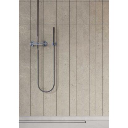 Fibo Cement vådrumspanel med 8 x 30 cm fliselook, 10 x 600 x 2400 mm, rough cement gem stone