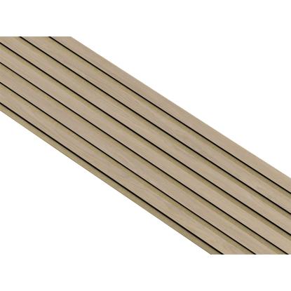 I-Wood Medio+ Original akustikpanel, hvid olieret, brun filt og sort kerne, egefiner, 17 x 300 mm