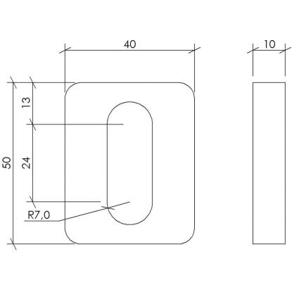SIMA underlagsskive, varmforzinket, 40 x 50 x 10 mm
