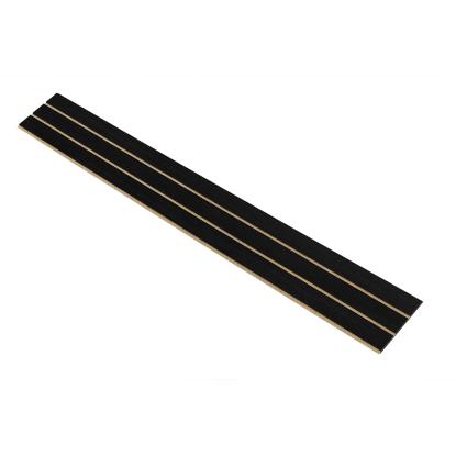 I-Wood Basic 3-lamel akustikpanel, sortmalet, brun filt og sort kerne, egefiner, 17 x 300 mm 