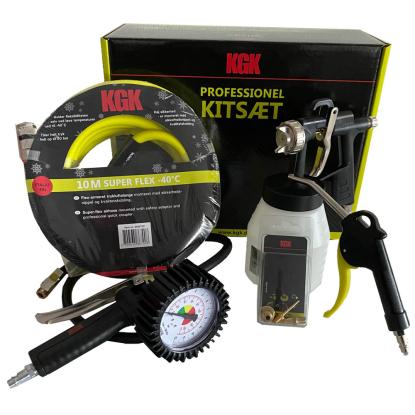 KGK professionelt Super kitsæt med blæse/pumpe/malerpistol, pumpenippelsæt og slange