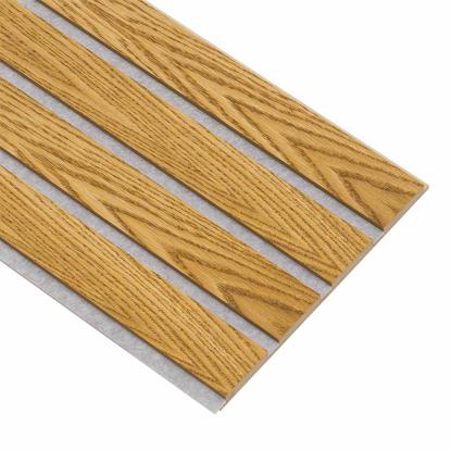 I-Wood Basic 4-lamel akustikpanel, brun olieret, grå filt og lys kerne, egefiner, 16 x 300 mm 
