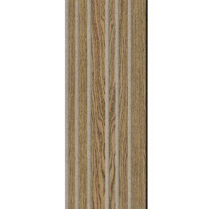 I-Wood Basic Mixed akustikpanel, mørkebrun olieret, beige filt og sort kerne, egefiner, 17 x 300 mm 
