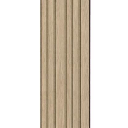 I-Wood Medio+ Mixed akustikpanel, hvid olieret, brun filt og sort kerne, egefiner, 17 x 300 mm