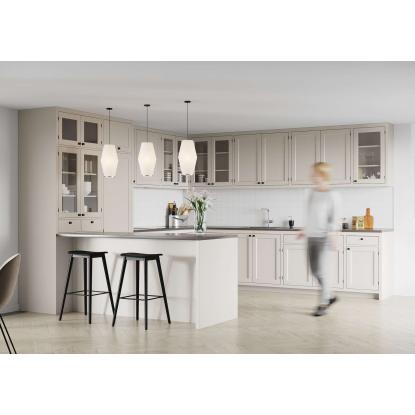 Fibo Kitchen Board vægplade med 10 x 10 cm fliselook, 10 x 600 x 580 mm, denver white high gloss - 2 stk.