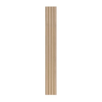 I-Wood Basic 4-lamel akustikpanel, ubehandlet natur, brun filt og lys kerne, egefiner, 16 x 300 mm 