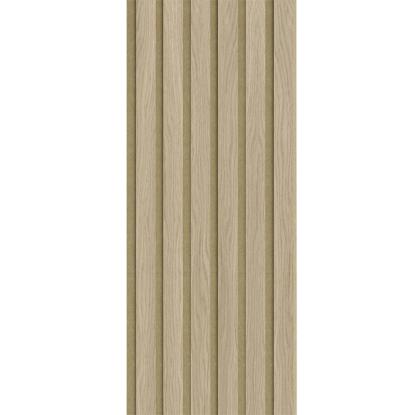 I-Wood Basic Original akustikpanel, ubehandlet natur, brun filt og lys kerne, egefiner, 16 x 300 mm 