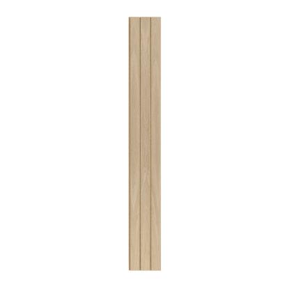 I-Wood Basic 3-lamel akustikpanel, hvid olieret, brun filt og lys kerne, egefiner, 16 x 300 mm 