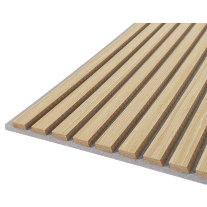 Fibrotech Quanti akustikpanel, 520 x 2440 mm, Light Oak med grå ployester