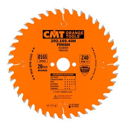 CMT rundsavsklinge til træ, Z40 W, Ø165 x 2,2 x 20 mm