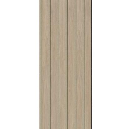 I-Wood Basic Original akustikpanel, hvid olieret, beige filt og sort kerne, egefiner, 17 x 300 mm 