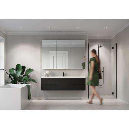 Fibo Cement vådrumspanel med 60 x 60 cm fliselook, 10 x 600 x 2400 mm, grey cement silk