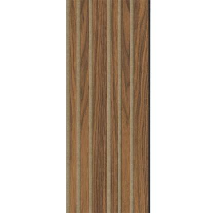 I-Wood Medio+ Mixed akustikpanel, klar olieret, brun filt og sort kerne, valnøddefiner, 17 x 300 mm