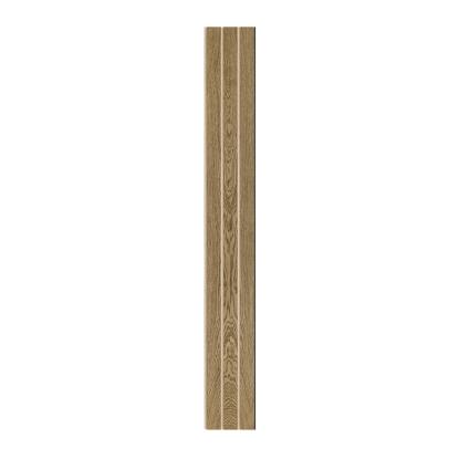 I-Wood Medio+ 3-lamel akustikpanel, mørkebrun olieret, beige filt og sort kerne, egefiner, 17 x 300 mm