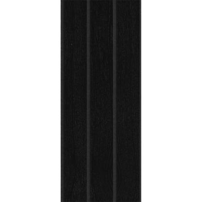 I-Wood Medio+ 3-lamel akustikpanel, sortmalet, sort filt og sort kerne, egefiner, 17 x 300 mm