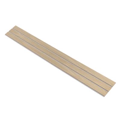 I-Wood Basic 3-lamel akustikpanel, hvid olieret, grå filt og lys kerne, egefiner, 16 x 300 mm 