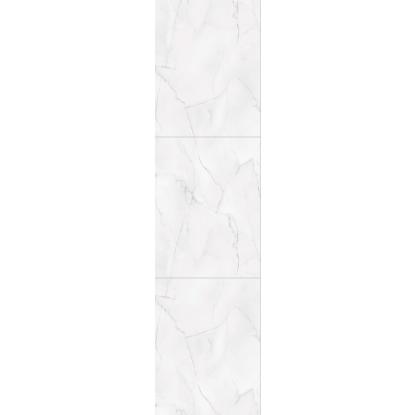 Fibo Stone vådrumspanel med 60 x 80 cm fliselook, 10 x 600 x 2400 mm, bianco marble silk
