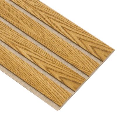 I-Wood Medio+ 4-lamel akustikpanel, brun olieret, beige filt og lys kerne, egefiner, 16 x 300 mm