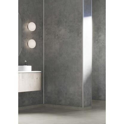 Fibo Basic vådrumspanel uden fugefræsning, 10 x 600 x 2400 mm, meton grey silk
