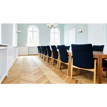 Moland Castle Collection Classic Oxford Sildeben parketgulv, venstre stav, eg, hvid olie