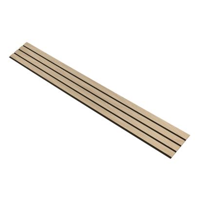 I-Wood Medio+ 4-lamel akustikpanel, hvid olieret, sort filt og lys kerne, egefiner, 16 x 300 mm