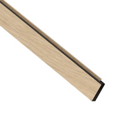 I-Wood UniPanel afslutningsliste, ubehandlet natur, sort kerne, egefiner, 17 x 55 x 2780 mm