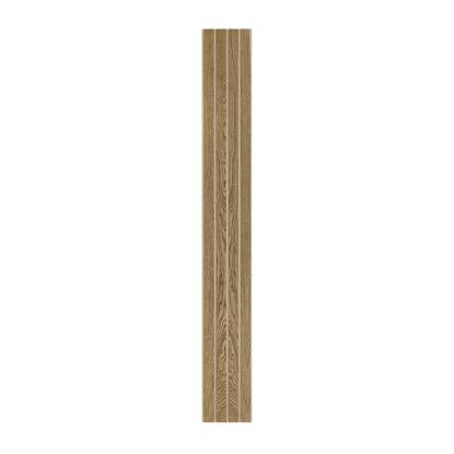 I-Wood Basic 4-lamel akustikpanel, mørkebrun olieret, beige filt og lys kerne, egefiner, 16 x 300 mm 