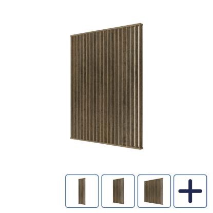 I-Wood DivideWall rumdeler med top- & bundprofil og lameller, sort olieret, MDF med egefinér