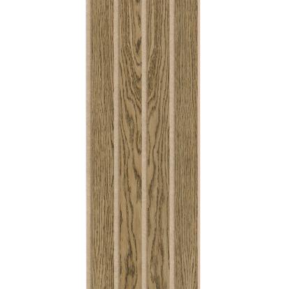 I-Wood Medio+ 4-lamel akustikpanel, mørkebrun olieret, beige filt og lys kerne, egefiner, 16 x 300 mm
