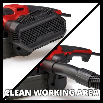 Einhell TE-BS 850 E båndsliber med slibebånd og skruetvinger