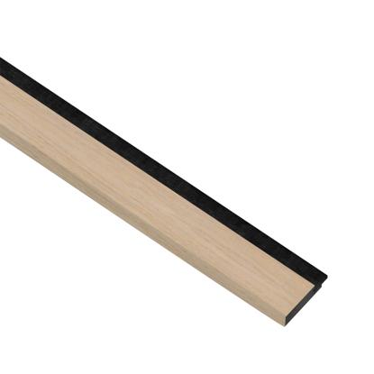 I-Wood afslutningsliste til akustikpanel, hvid olieret, sort filt og sort kerne, egefiner, 17 x 42 mm