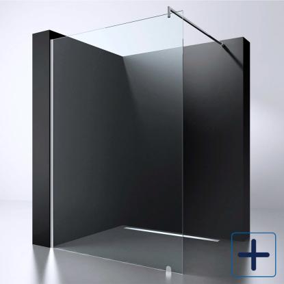 Best Design Erico brusevæg, krom/klart glas