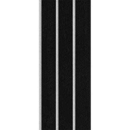 I-Wood Medio+ 3-lamel akustikpanel, sortmalet, grå filt og sort kerne, egefiner, 17 x 300 mm