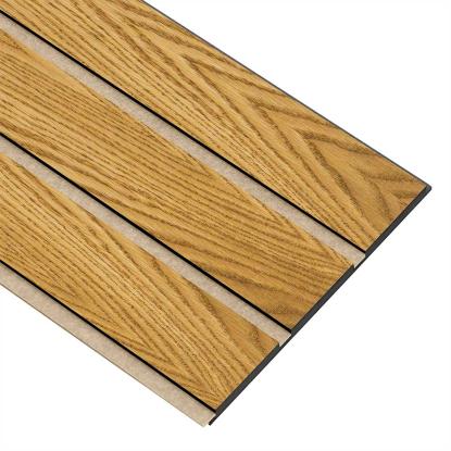 I-Wood Basic 3-lamel akustikpanel, brun olieret, beige filt og sort kerne, egefiner, 17 x 300 mm 