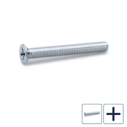 FAST maskinskrue med undersænket hoved, elforzinket, 6,0 mm - 100 stk.