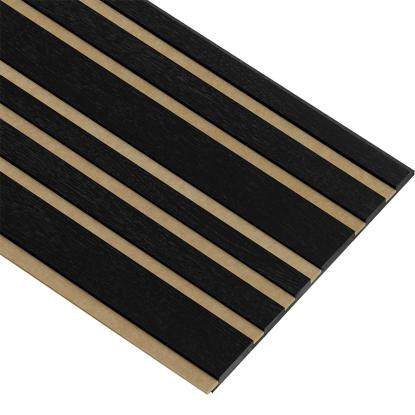 I-Wood Basic Mixed akustikpanel, sortmalet, brun filt og sort kerne, egefiner, 17 x 300 mm 