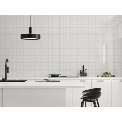 Fibo Colour vådrumspanel med 10 x 10 cm fliselook, 10 x 600 x 2400 mm, denver white high gloss